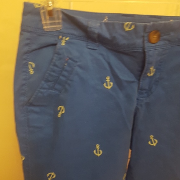🎁Old Navy Blue Green Anchor Pattern Regular Pants - Picture 2 of 5
